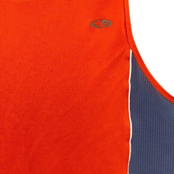 Champion Tank Top Mens L Athletic Active Wear Workout Orange Grey Mesh - Picture 3 of 7